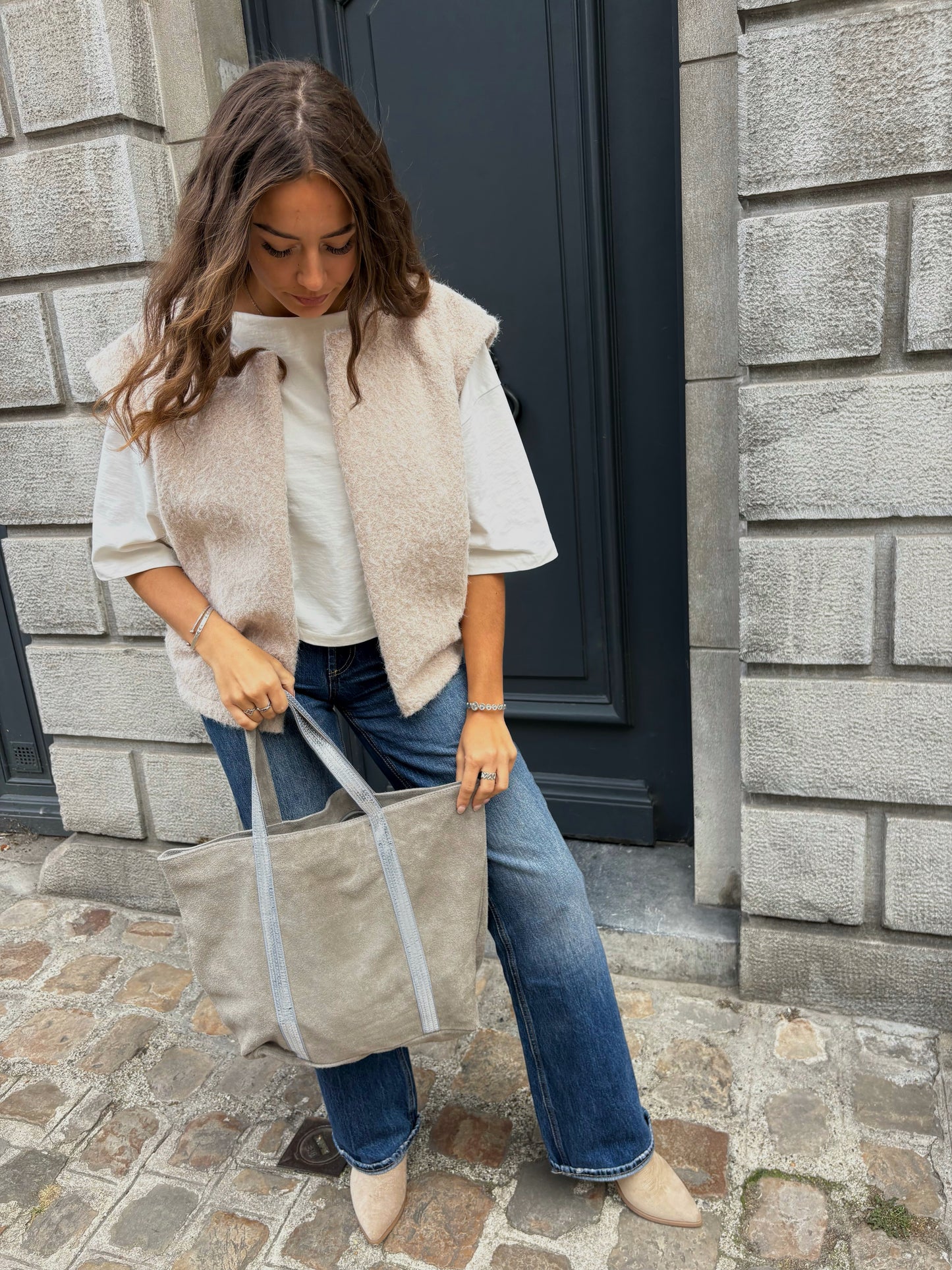 Sac en cuir ZELIA - gris