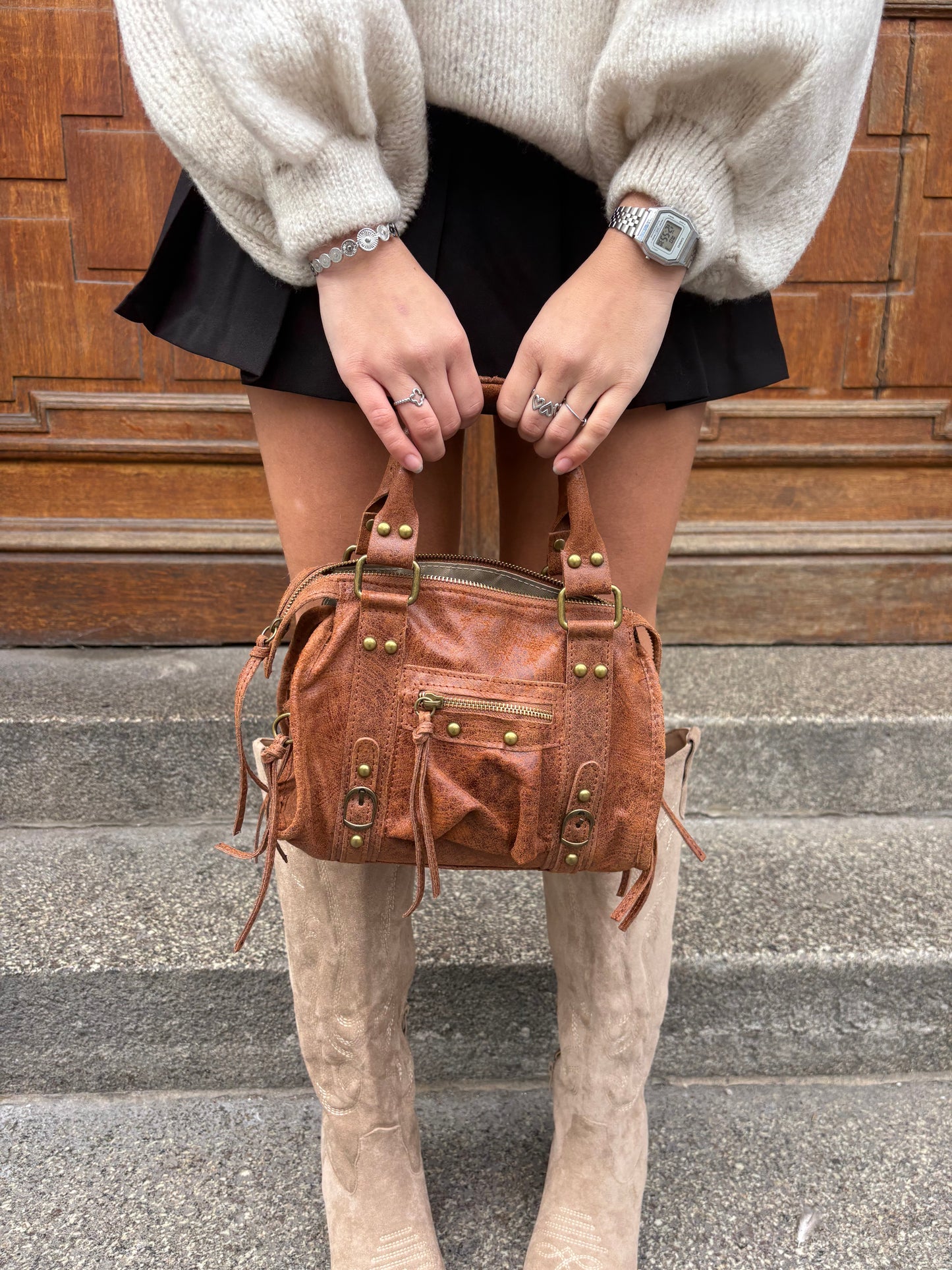 Sac en cuir VICTORIA - Marron